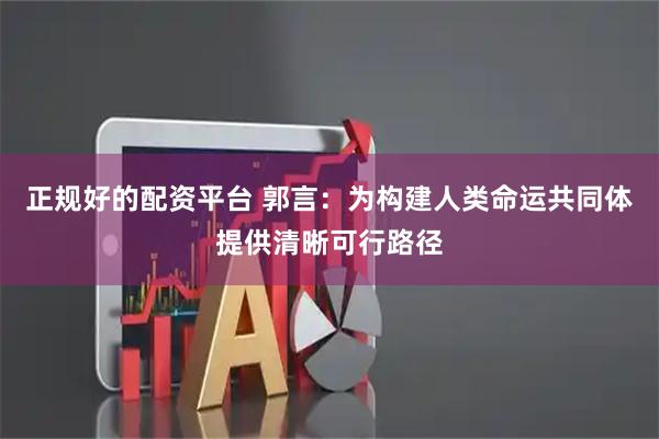 正规好的配资平台 郭言：为构建人类命运共同体提供清晰可行路径